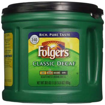 Folgers, Classic Decaf Ground Coffee, Medium Roast - 30.5 Oz (865 g)