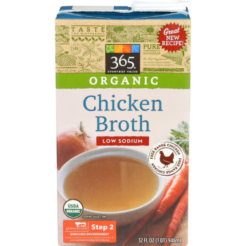 365 Everyday Value, Organic Low Sodium Chicken Broth - 32 oz (946 ml)