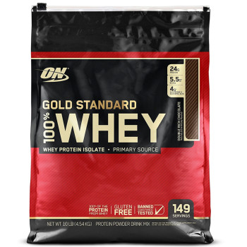 Optimum Nutrition, Gold Standard 100% Whey Protein Powder, Double Rich Chocolate - 10 Pound (4.54 kg)