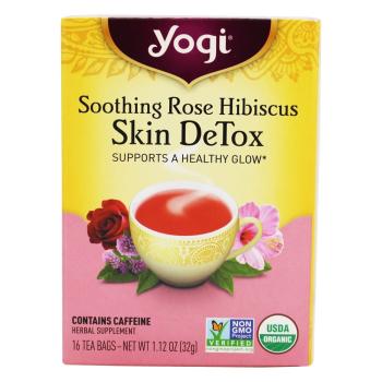 Yogi Tea, Skin DeTox, Soothing Rose Hibiscus, 16 Tea Bags - 1.12 oz (32 g)