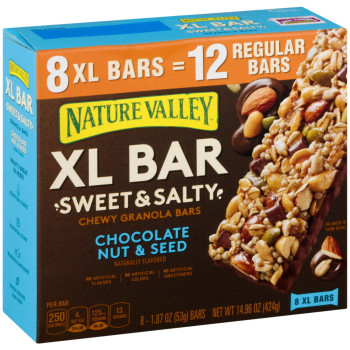 Nature Valley, XL Bar, Sweet and Salty Chewy Granola Bars, 8 Bars, Chocolate Nut & Seed - 1.87 oz (53 g)