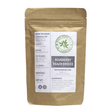 Beach House Teas, Organic Loose Leaf Green Tea - Blueberry Beach Breeze - 2 oz (56.7 g)