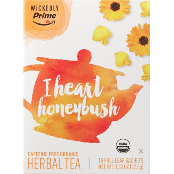 Wickedly Prime, Organic Herbal Tea, I Heart Honeybush Premium Tea Sachets, 15 Count - 1.32 oz (37.5 g)