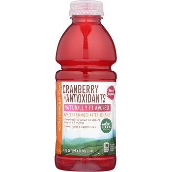 Whole Foods Market, Cranberry + Antioxidants Naturally Flavored Nutrient Enhanced Water Beverage - 20 oz (591 ml)