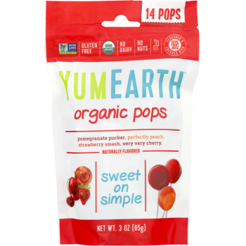 YumEarth, Organic Pops, Assorted Flavors, 14 Pops - 3 oz (85 g)