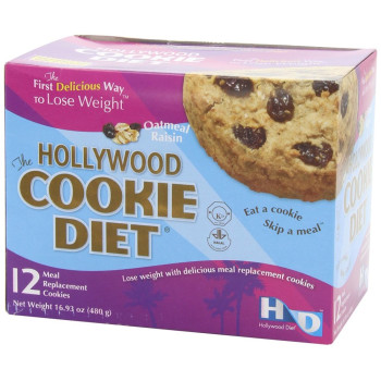 Hollywood Diet, Meal Replacement Cookies, Oatmeal Raisin, 12 pack - 16.93 oz (480 g)
