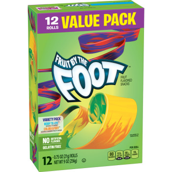 Fruit By The Foot, Fruit Flavored Snacks Variety Pack, 12 Rolls - 0.75 oz (21 g) each x 3 Packs