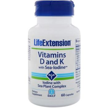 Life Extension, Vitamins D and K with Sea-Iodine - 60 Capsules