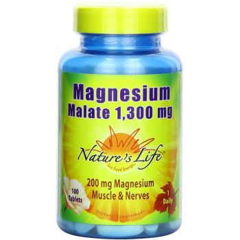 Nature's Life, Magnesium Malate, 1,300 mg - 100 Tablets