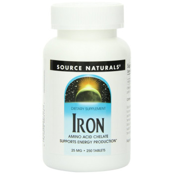 Source Naturals, Iron, 25 mg - 250 Tablets