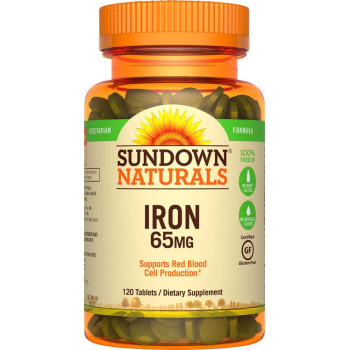 Sundown Naturals, Iron, 65 mg - 120 Tablets