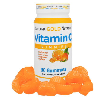 California Gold Nutrition, Vitamin C Gummies, Natural Orange Flavor - 90 Ct.