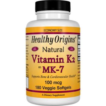 Healthy Origins, Vitamin K2 as MK-7, Natural, 100 mcg - 180 Veggie Softgels