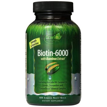 Irwin Naturals, Biotin-6000, With Bamboo Extract - 60 Liquid Soft-Gels