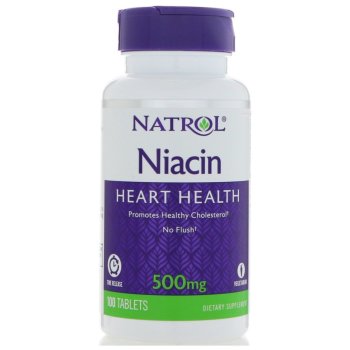 Natrol, Niacin TR, Time Release, 500 mg - 100 Tablets