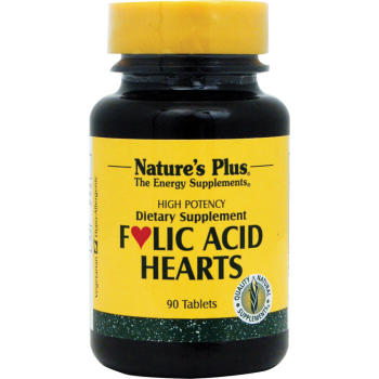 Nature's Plus, Folic Acid Hearts - 90 Tablets