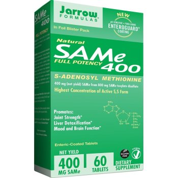 Jarrow Formulas, SAM-e (S-Adenosyl-L-Methionine) 400 - 60 Enteric-Coated Tablets