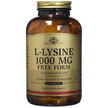 Solgar, L-Lysine, Free Form, 1000 mg - 250 Tablets