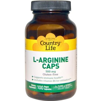 Country Life, L-Arginine Caps, 500 mg - 100 Vegan Caps