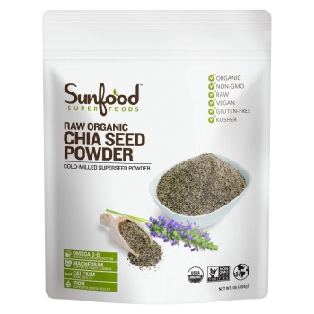 Sunfood, Chia Seed Powder, Raw Organic - 1 lb (454 g)