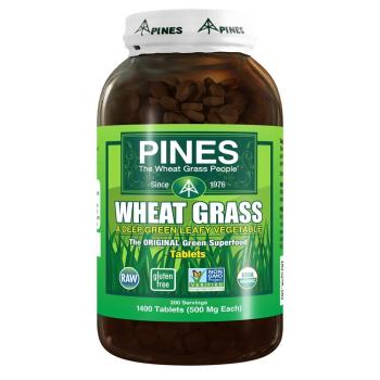 Pines International, Organic Pines Wheat Grass, 500 mg - 1400 Tablets