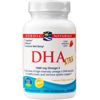 Nordic Naturals, DHA Xtra, 1000 mg, Strawberry - 60 Soft Gels