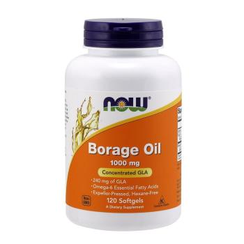 Now Foods, Borage Oil, Concentrated GLA, 1000 mg - 120 Softgels