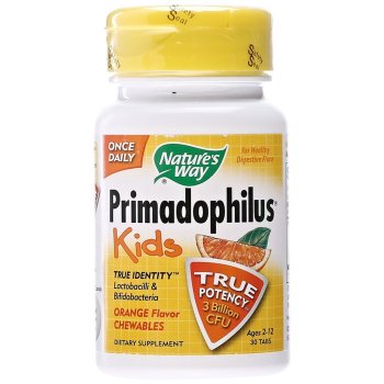 Nature's Way, Primadophilus, Kids, Orange Flavor Chewables - 30 Tablets