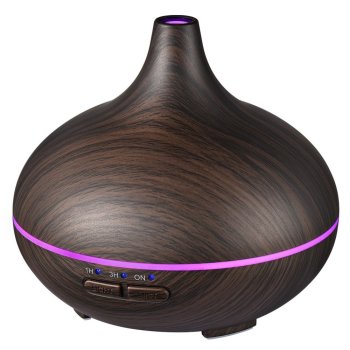 VCTS, Mini Aroma Essential Oil Diffuser, Wood Grain Cool Mist Humidifier - 150 ml (Dark Brown)