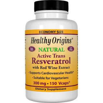 Healthy Origins, Active Trans-Resveratrol, with Red Wine Exract, 300 mg - 150 VCaps