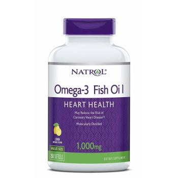 Natrol, Omega-3 Fish Oil, Lemon Flavor, 1000 mg - 150 Softgels