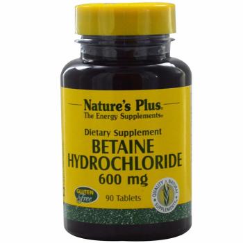 Nature's Plus, Betaine Hydrochloride, 600 mg - 90 Tablets