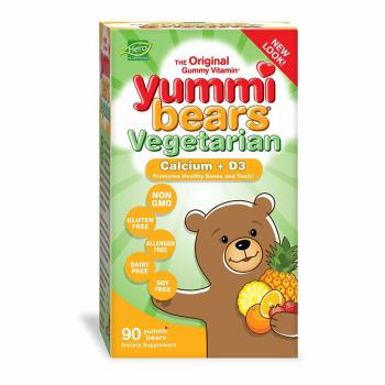 Hero Nutritional, Yummi Bears Vegetarian, Calcium + Vitamin D3  - 90 Gummy Bears