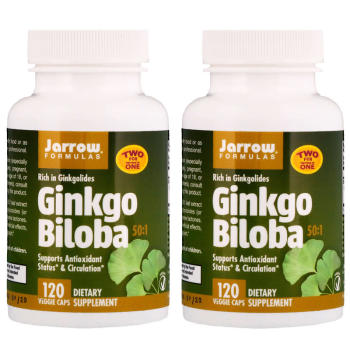 Jarrow Formulas, Ginkgo Biloba, 50:1 - 120 Veggie Capsules (Pack of 2)