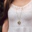 BA Designs, Oil Diffuser Necklace with 4 Leather Discs 30 Chain with Diamond Leaf - Antique Bronze