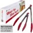 StarPack, Premium Silicone Kitchen Tongs 2 Pack (9-Inch & 12-Inch), Bonus 101 Cooking Tips (Cherry Red)