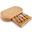 VonShef, Oval Slide Out Bamboo Cheese Board and 4 Piece Knife Set [Oval]