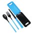 ULTNICE, Environmental Folding Cutlery Flatware Fork Spoon Chopsticks for Outdoor Travel (Blue)