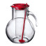 Bormioli Rocco, Kufra Glass Pitcher with Ice Container and Red Lid