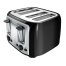 BLACK+DECKER, 4-Slice Toaster, Classic Oval, Black with Stainless Steel Accents