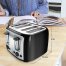 BLACK+DECKER, 4-Slice Toaster, Classic Oval, Black with Stainless Steel Accents