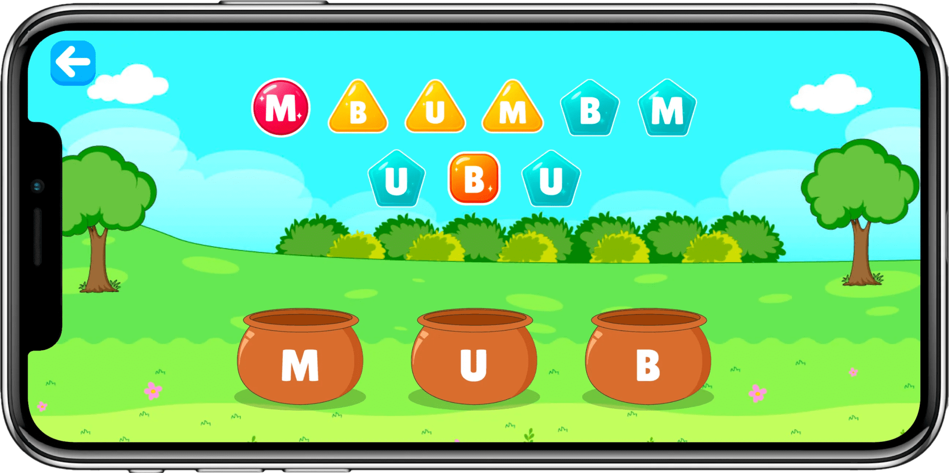 Alphabet activity with big friendly letters to trace and match