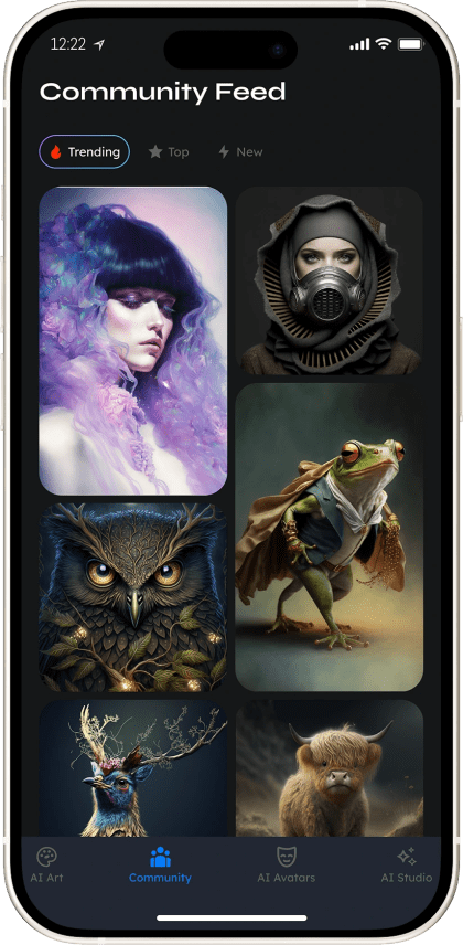 Vidu community feed of AI-generated images and video, built by Mobizio