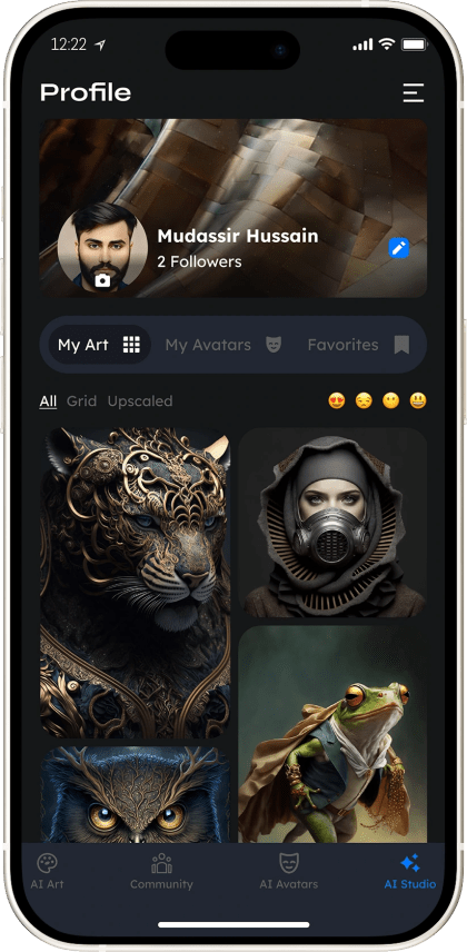 Vidu user profile and personal gallery of AI creations, built by Mobizio