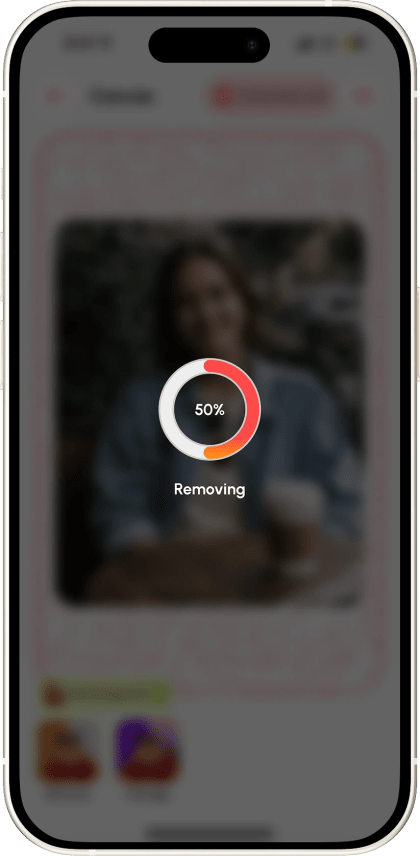 Object Remover removing an unwanted object as AI fills the gap, built by Mobizio