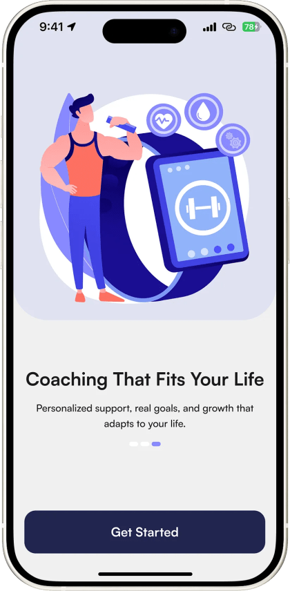 Habit Tracker onboarding screen, built by Mobizio