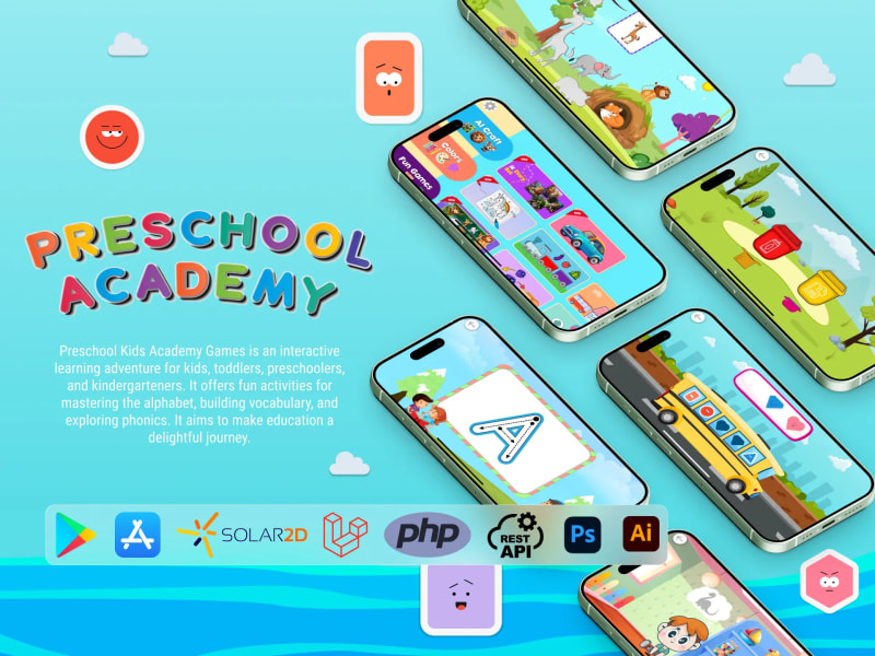 Preschool Kids — early-learning app for children built by Mobizio
