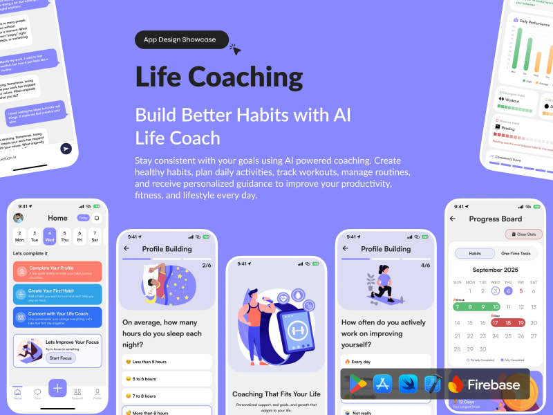 Habit Tracker & AI Life Coach, AI productivity app built by Mobizio