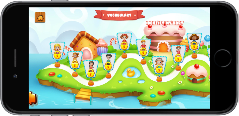 Zoolingo animal learning scene with elephant and lion enclosures