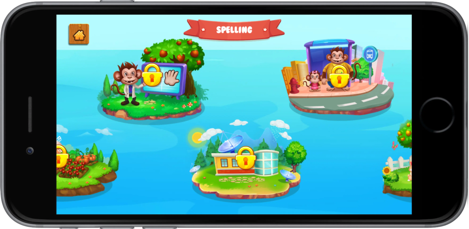 Zoolingo Occupations activity map with city buildings to unlock